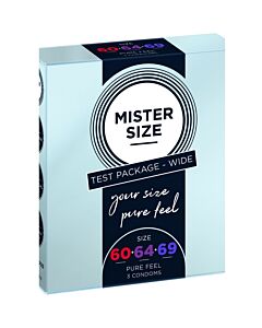 Mister Size - Preservativos de Sensação Pura 60, 64, 69 mm 3 Pack - Testador
