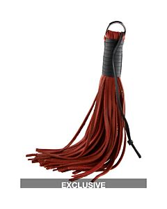 Chicote Vermelho de Couro de Alta Qualidade para Jogos BDSM.