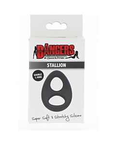 Anel de pênis de silicone macio stallion c-ring preto - BDSM - Desejo Oculto