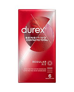 Preservativos Durex Contato Total Ultrafinos 6uds - Sensibilidade e ajuste perfeito