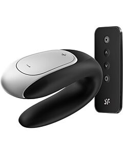 Vibrador para Casais Satisfyer Double Fun - Preto | Estimulação Intensa