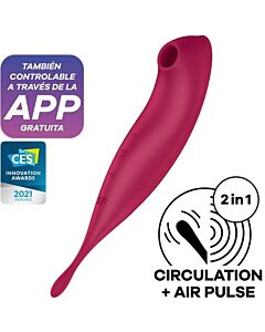 Satisfyer Twirling Pro+ Estimulador de Sucção e Varinha Vibratória com Conexão de App - Rosa