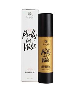 Óleo Corporal Iluminador com Feromonas 50ml | Óleo Corporal Pretty but Wild Glow com Vitamina E. Brilhe com sedução e beleza!