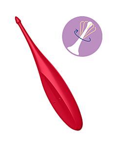 Varinha vibratória Satisfyer Twirling Fun - Vermelho | Vibrador de ponta giratória com 12 programas de vibração