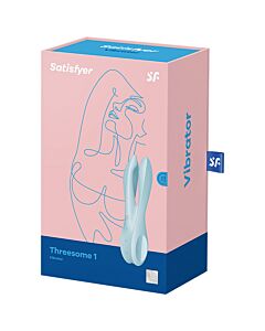 Satisfyer Threesome 1 Azul - Estimulador de Clitóris e Lábios - 12 Modos de Vibração