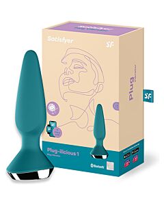 Satisfyer Plug-Ilicious 1 Petrol - Plug Anal Vibratório com App e Resistente à Água