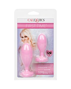 Primeira vez Crystal Duo Silicona Plugs - Rosa - Conjunto de Plugues Anais Graduados