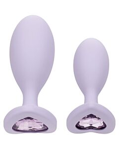 Primeira vez Crystal Booty Duo Silicone Plugs - Violeta | Kit para Jogo Anal - SEO Otimizado