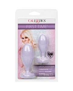 Primeira vez Crystal Booty Duo Silicone Plugs - Violeta | Kit para Jogo Anal - SEO Otimizado