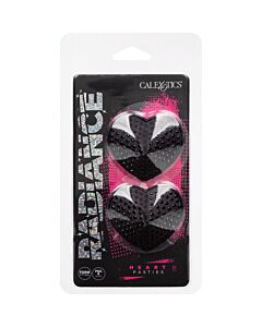 Coração Gem Mamilos - Preto | Adesivos autoadesivos reutilizáveis | Design ajustado e glamoroso | Acessório de moda erótica