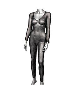 Body completo com abertura e brilhos | CROTCHLESS BODYSTOCKING
