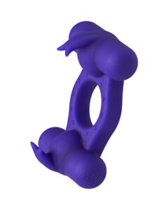 Anel vibratório Triple Orgasm Enhancer - Silicone Recarregável com 12 funções de vibração