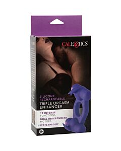 Anel vibratório Triple Orgasm Enhancer - Silicone Recarregável com 12 funções de vibração