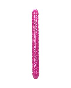 Consolador Duplo Queen 17" Rosa - Penetração Dupla Ajustável