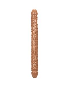 Consolador Duplo Tamanho Queen 17" Marrom: Dupla Penetração - 43.25 cm