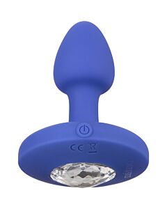 Pequeno plug vibrador azul recarregável - Cheeky Gem