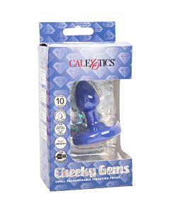 Pequeno plug vibrador azul recarregável - Cheeky Gem