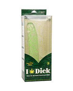 Dildo brilhante I Leaf Dick Glow - Produto erótico com design de folha de maconha que brilha no escuro!