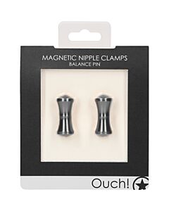Braçadeiras magnéticas de bocal cinza - Equilíbrio de pin - Produto erótico