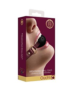 Elegante Mordaza de Bola Ouch Halo em Borgonha - Acessório BDSM de Luxo