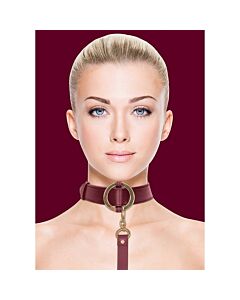 Coleira com trela - Borgonha - Ouch Halo: Conjunto de luxo BDSM