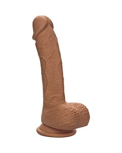 Pénis de silicone de dupla densidade marrom de 21,5cm - DUAL DENSITY SILIC STUD 6.25!