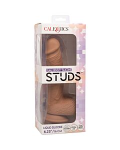 Pénis de silicone de dupla densidade marrom de 21,5cm - DUAL DENSITY SILIC STUD 6.25!