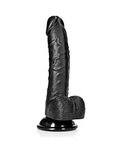RealRock - Pênis Realístico Curvo com Testículos e Ventosa - 7''/18 cm