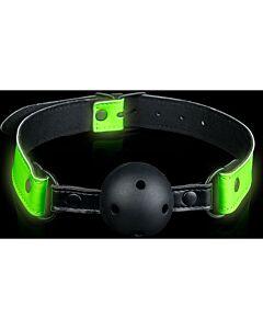 Ai! Mordaça com Bola Fluorescente - Brilha no Escuro