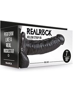 Realrock Correia Oca com Testículos - 7'' / 18 cm - Preto