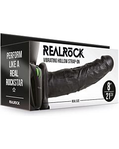Realrock-strap-on oco vibratório sem bolas - 8''/20,5 cm