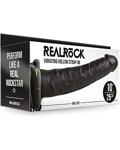 Realrock-strap-on oco vibratório sem bolas - 10/24,5 cm.