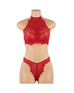 Conjunto top e calcinha vermelho - Ajuste no pescoço com laço