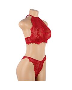 Conjunto top e calcinha vermelho - Ajuste no pescoço com laço