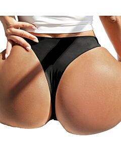 Tanga de alta qualidade em cor preta sólida com poliamida e elastano