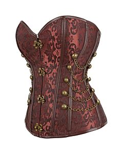 Corset Faiza Marrom de Manga Curta - Tamanho 6XL