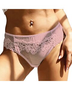 Calcinha de renda floral rosa sexy 88% Poliamida + 12% Elastano