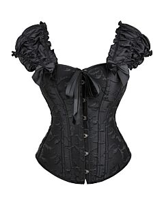 Corset anjos preto - Corset em PVC Plástico Preto Tamanhos XS - 4XL