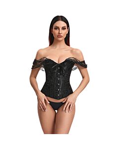 Corset Vênus Preto - Corset de PVC com Fecho de Clipe