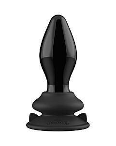 Vibrador de vidro elástico com ventosa e controle remoto - Recarregável - Preto