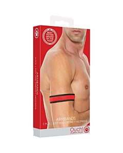 Ouch Puppy Play - Braçadeiras de Neoprene Vermelhas
