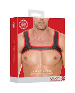 Ouch Puppy Play Arnês de Neoprene Vermelho