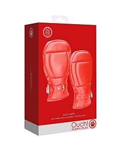 Ouch Puppy Play - Luvas de Cão em Neoprene Vermelho