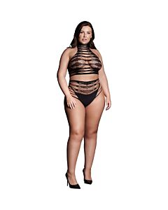 O desejo - sombra - conjunto xlvi - duas peças com gola alta, crop top e calcinha - tamanho grande