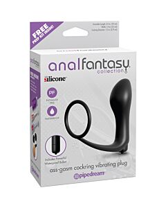 Ligue anel anal vibrador para pénis preto
