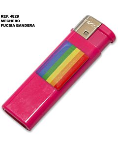 Isqueiro elétrico fuchsia com bandeira LGBT