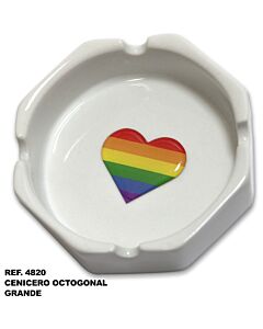 Cinzeiro octogonal grande com design LGBT - Diverty Sex