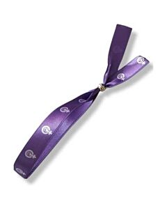 Pulseira Feminista de Tecido com Bolinha de Prata - Ajustável e Chamativa