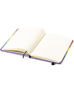 Caderno de notas Arco-íris multicolor 15 x 21 LGBT - Couro sintético e elástico de fixação