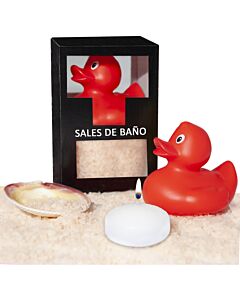Conjunto de sais de banho baunilha com pato, vela e concha - TALOKA - 150 gr